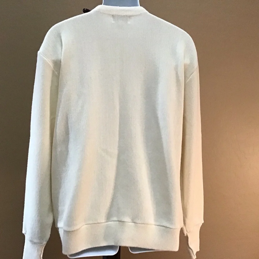 IZOD Vintage Collegiate Button Down Ivory Cardigan Size XL #Grandpa #collegiate